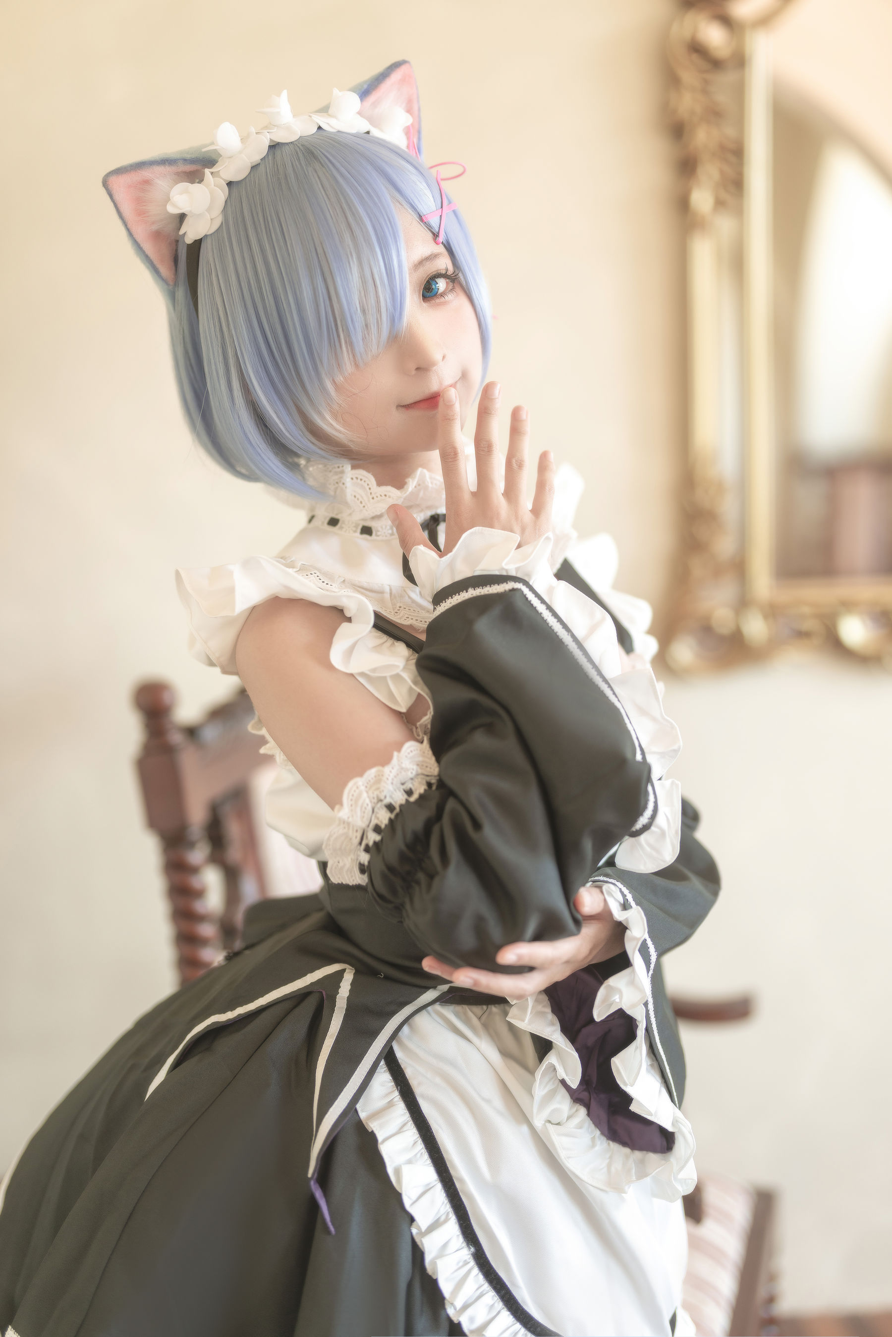 [福利COS] 动漫博主蠢沫沫 - 猫耳雷姆