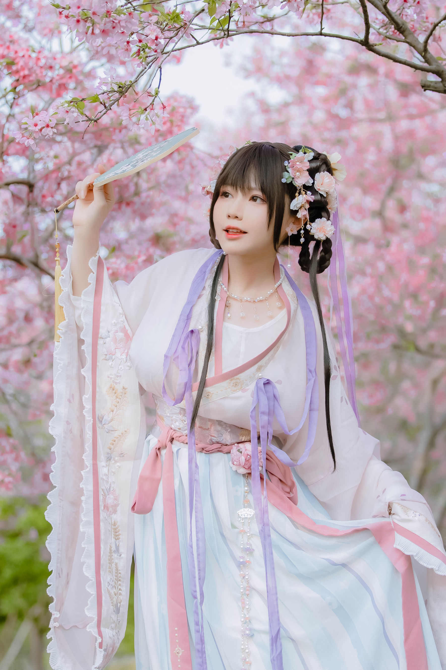 [福利COS] 萌妹子Nyako喵子 - 樱花汉服 花神祈愿