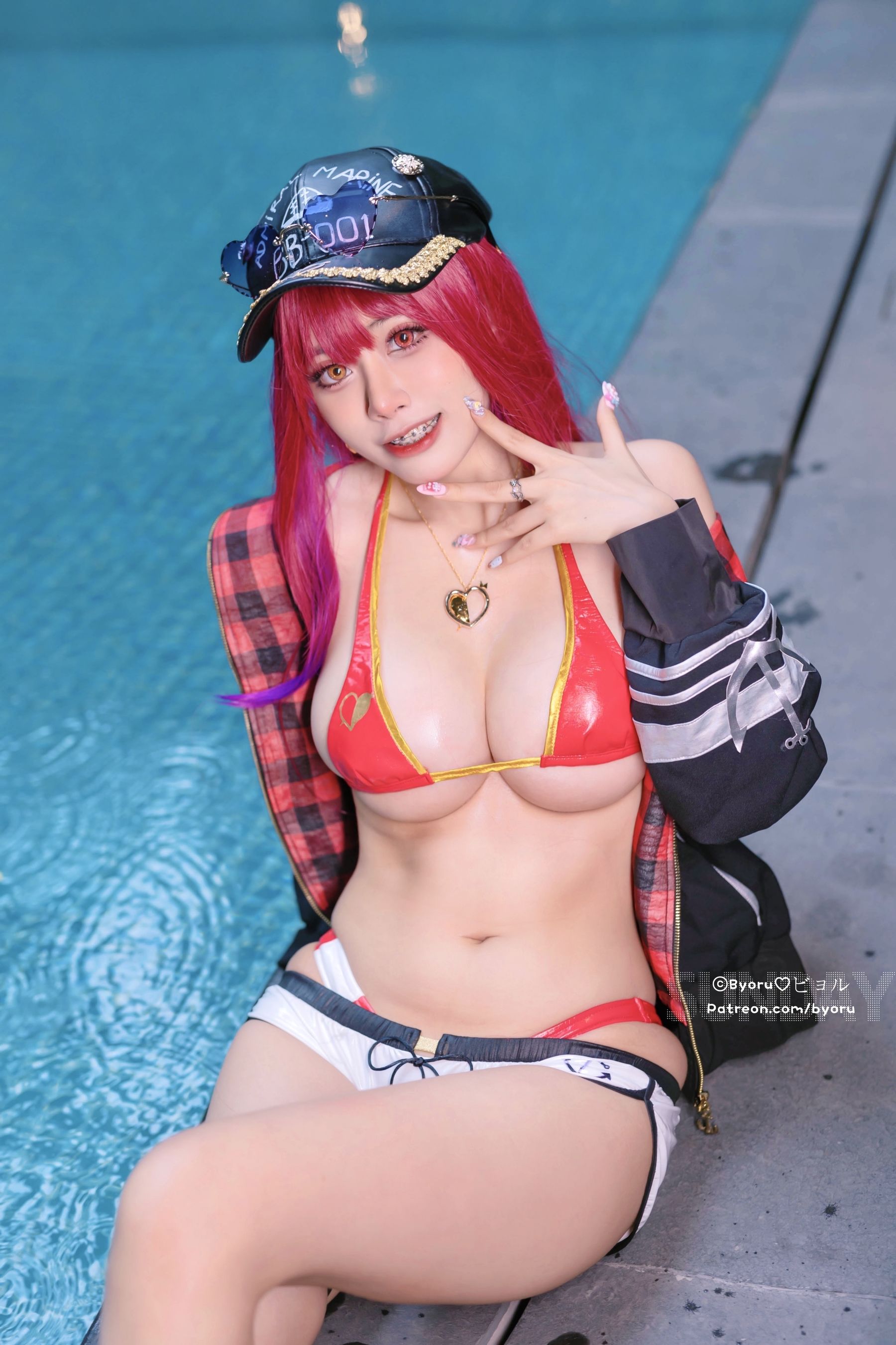 [网红COSER] 日本性感萝莉Byoru - Houshou Marine Hololive Summer