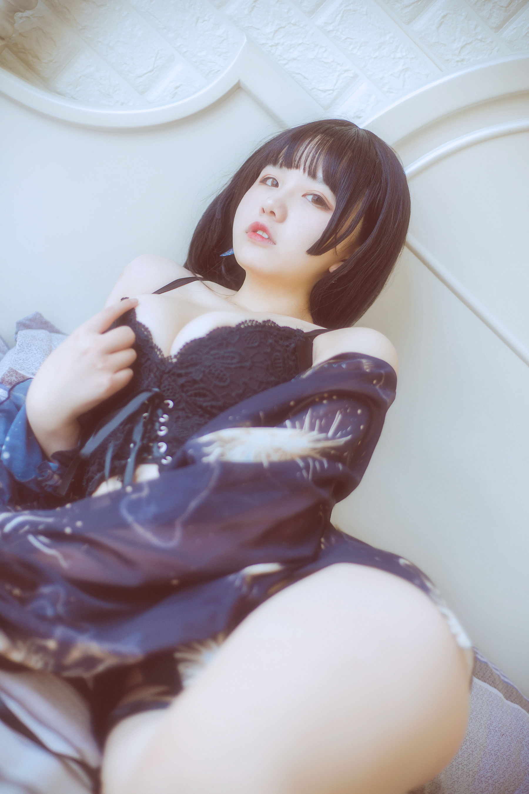 [福利COS] 阿半今天很开心 - 黑色吊带
