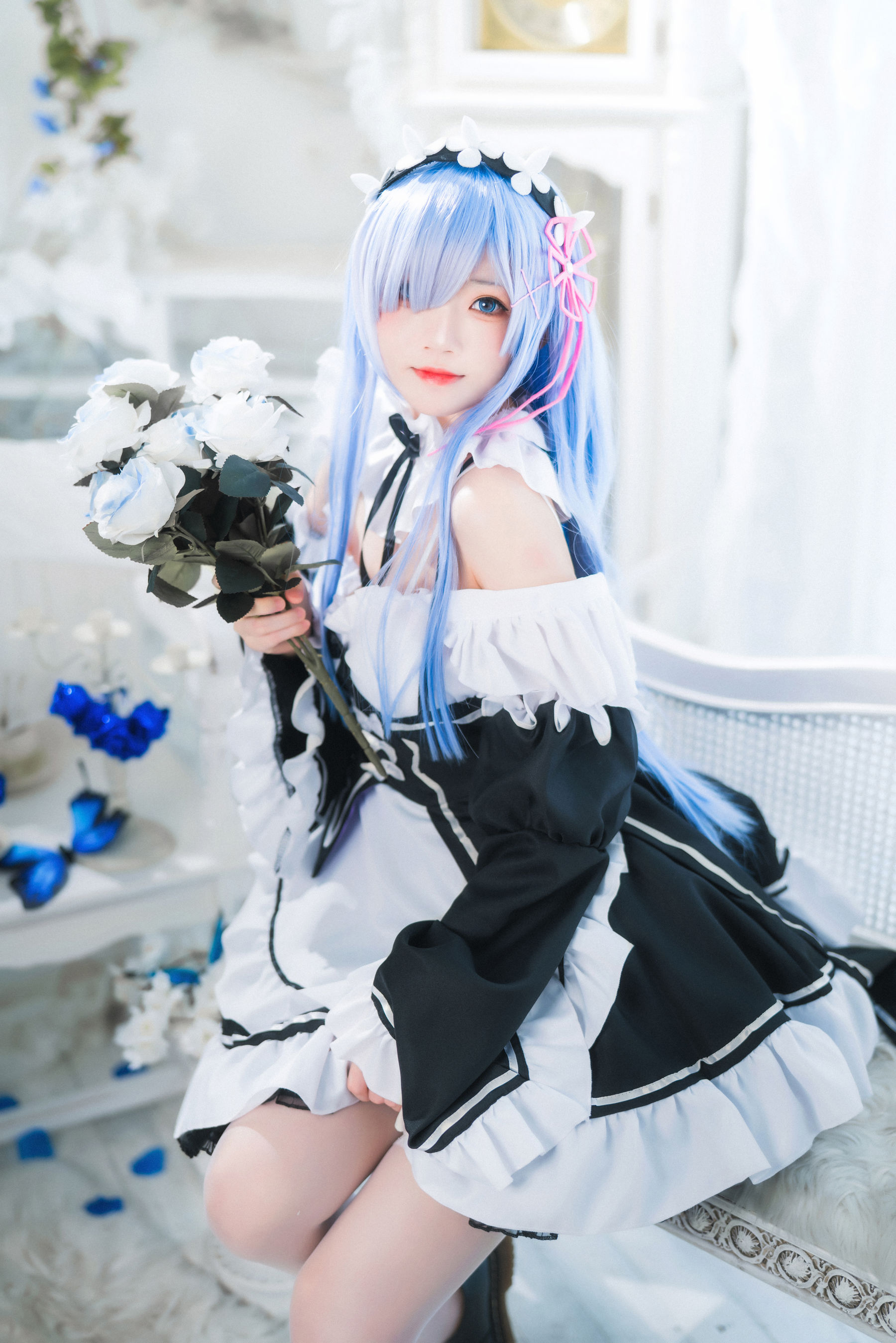 [福利COS] 桜桃喵 - 长发蕾姆