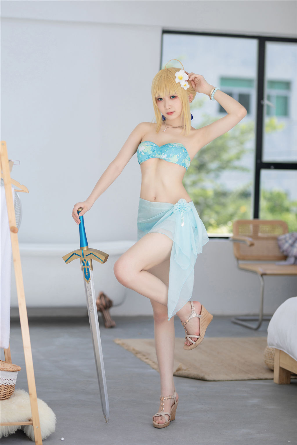 [福利COS] 动漫博主封疆疆v - 阿尔托莉雅・潘德拉贡 泳装