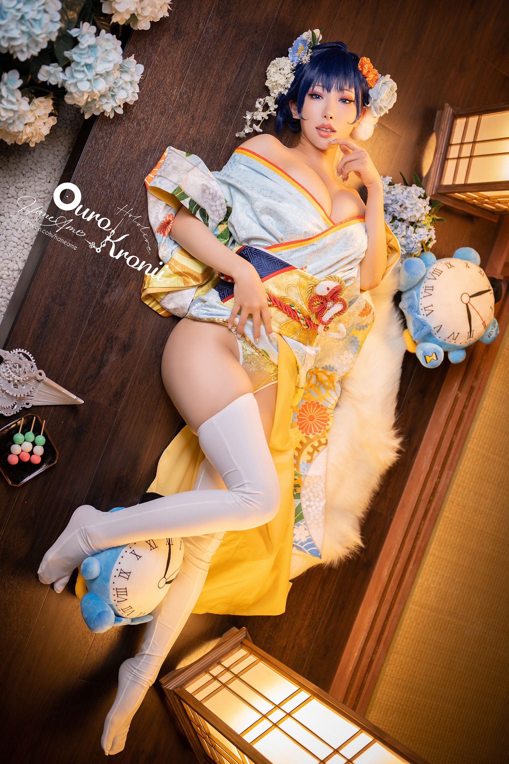 [福利COS] Hane Ame 雨波写真 - Hololive Kronii 時間 Kimono