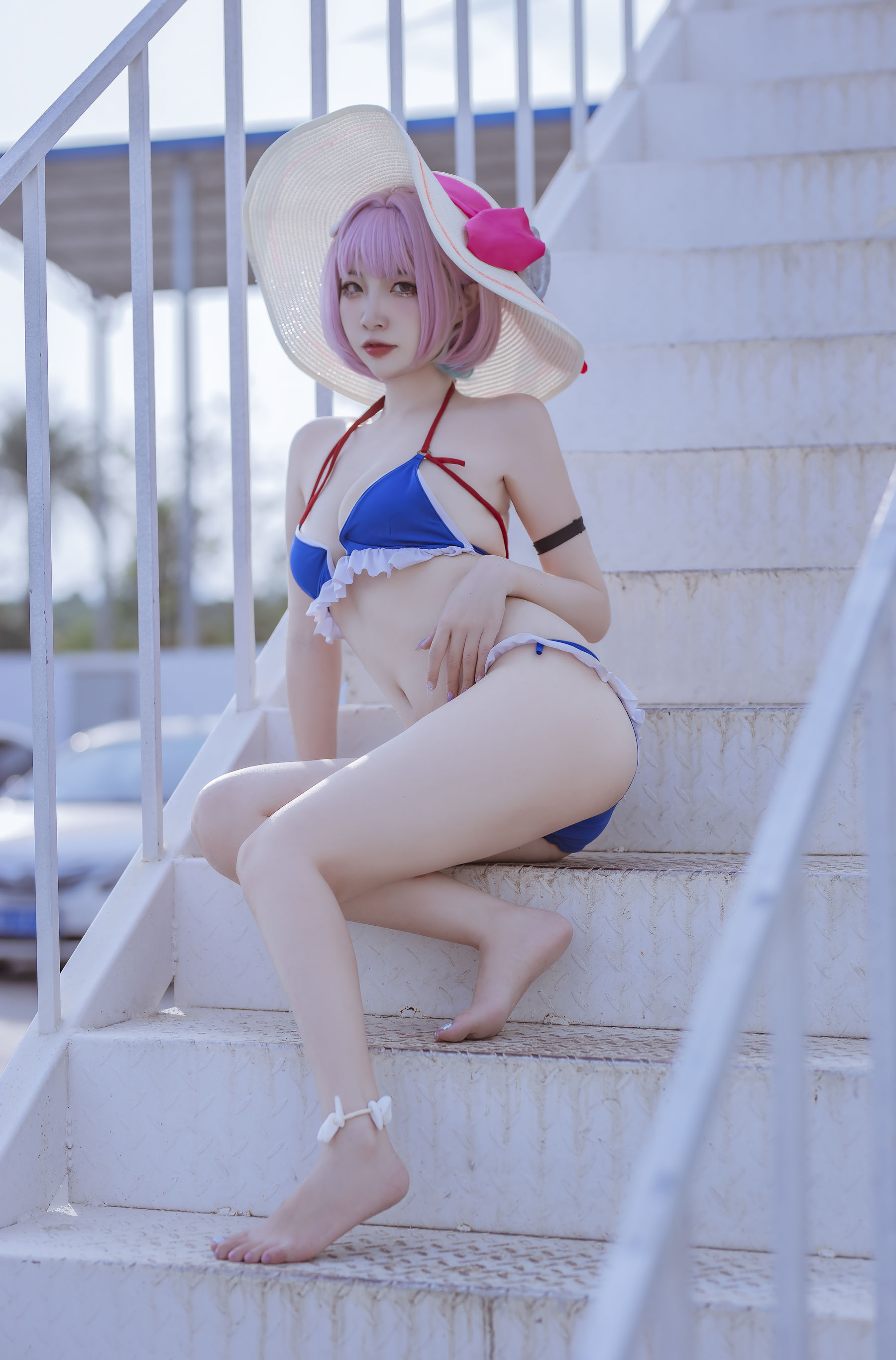 [福利COS] 人气Coser二佐Nisa - 碧蓝 塔尔图泳装