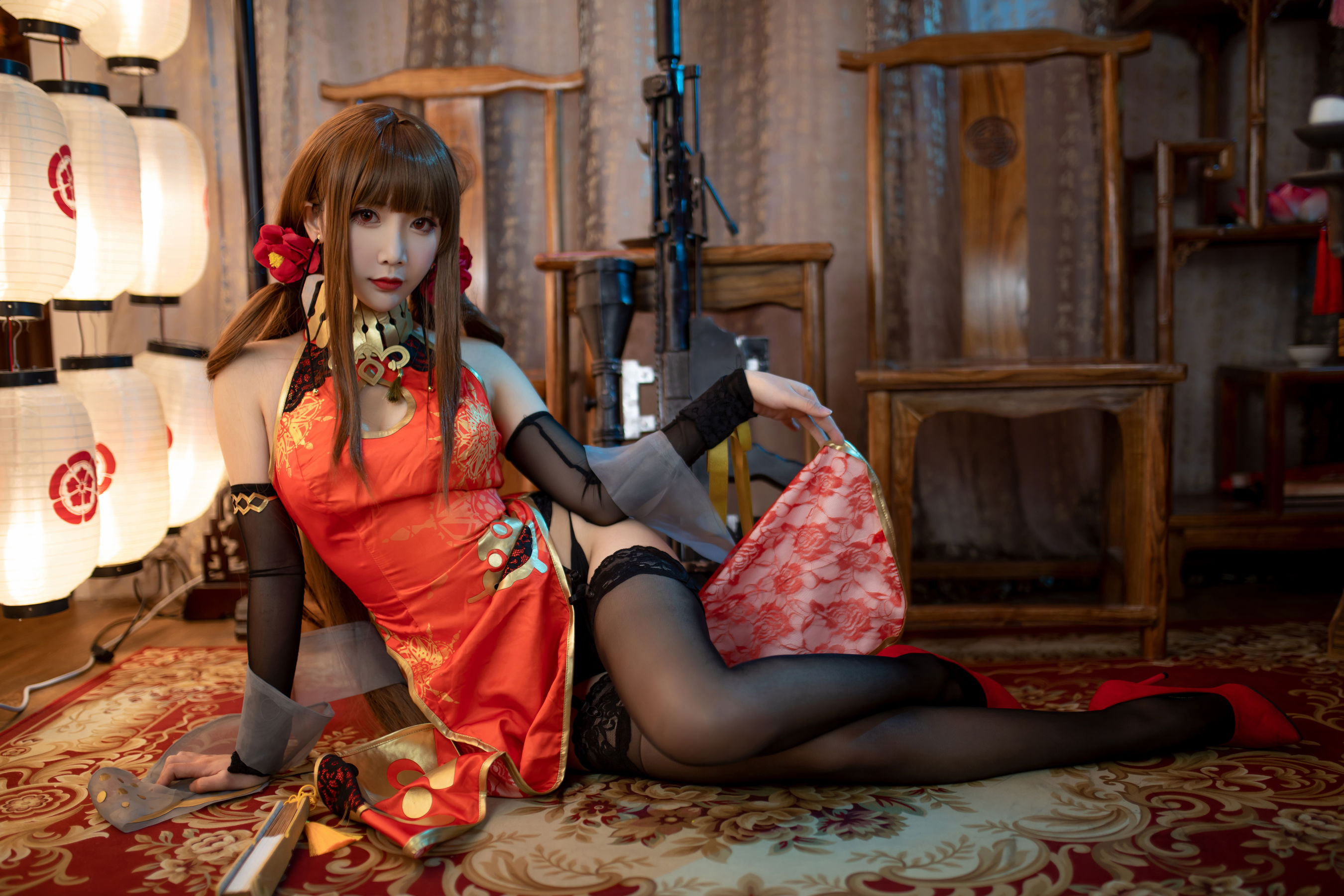 [福利COS] 可爱人气Coser面饼仙儿 - DSR50 红牡丹