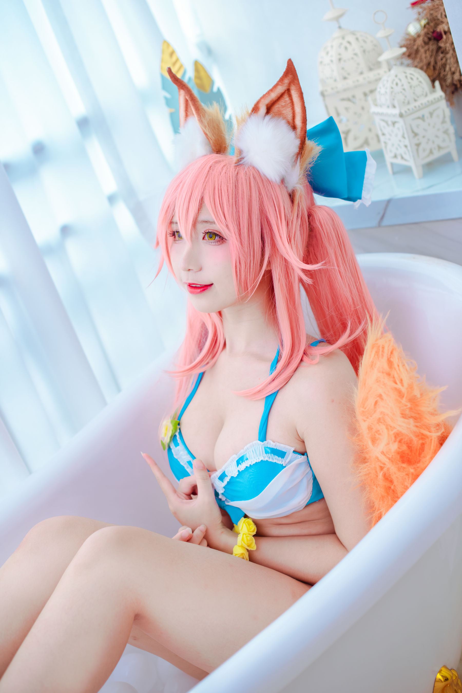 [福利COS] 动漫博主九曲Jean - 玉藻前泳装