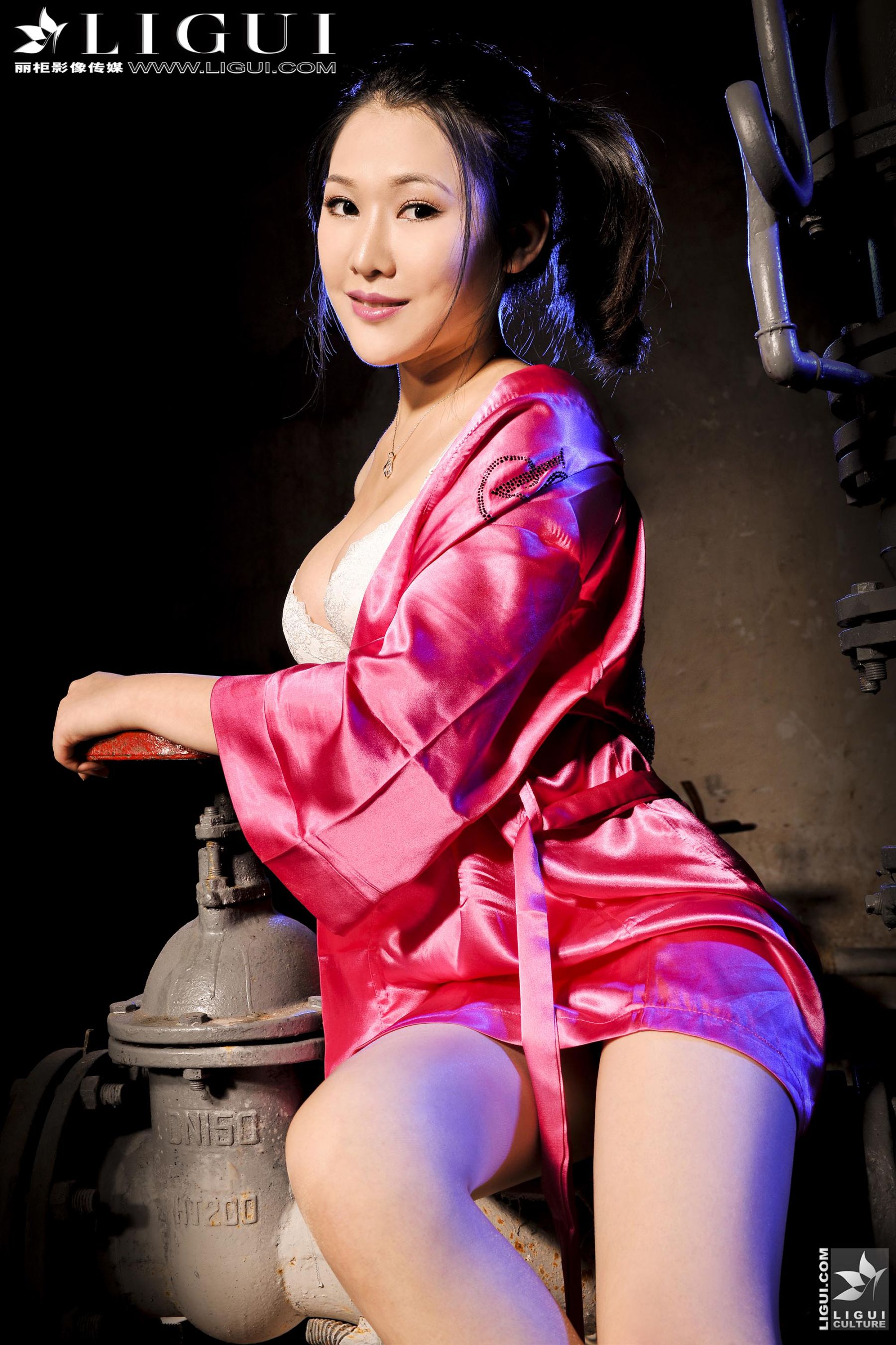 Model 文静《睡衣+肉丝袜高跟》[丽柜LiGui] 美腿丝足写真图片