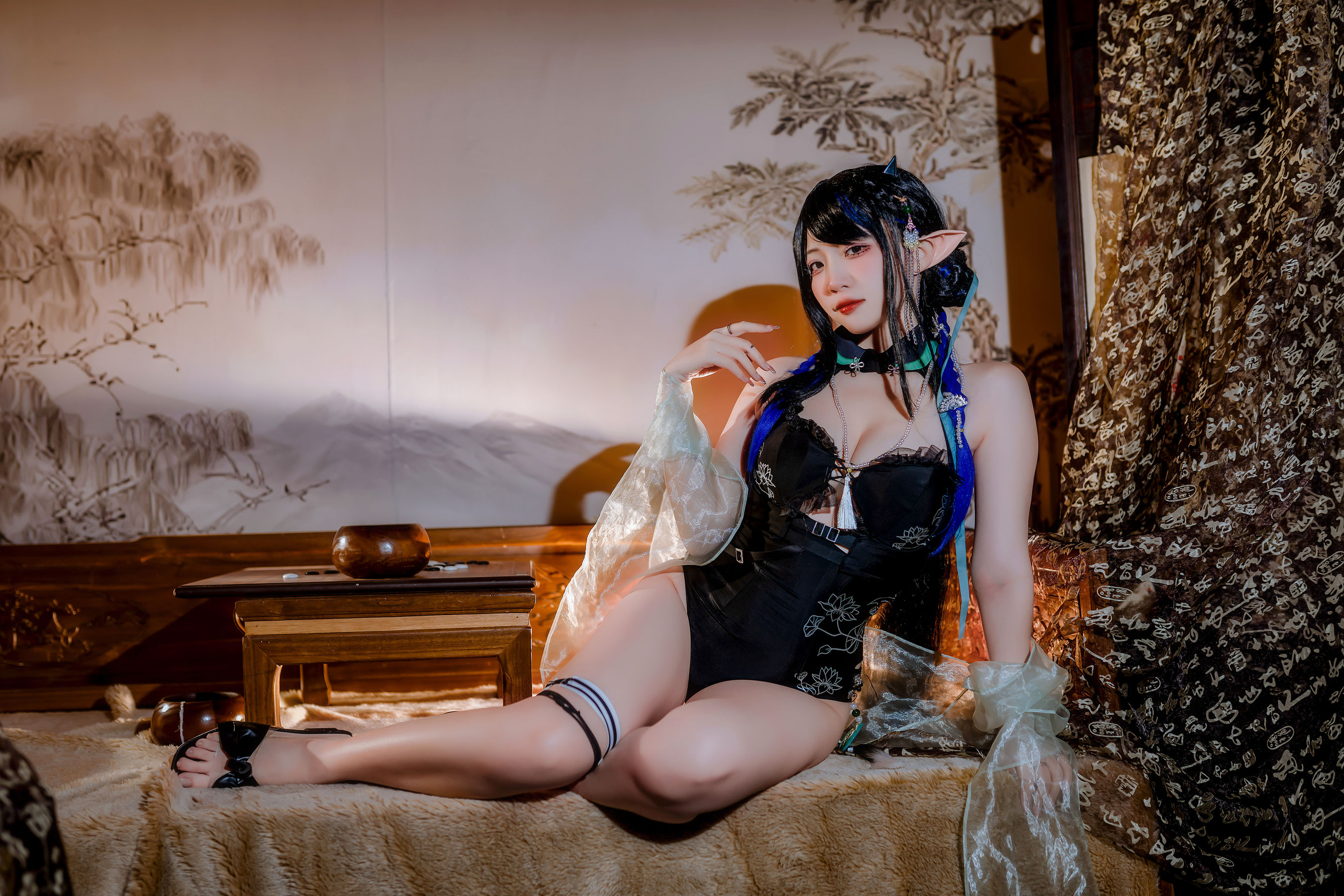人气Coser 二佐Nisa - 泰拉夏日纪事 方舟夜半泳装