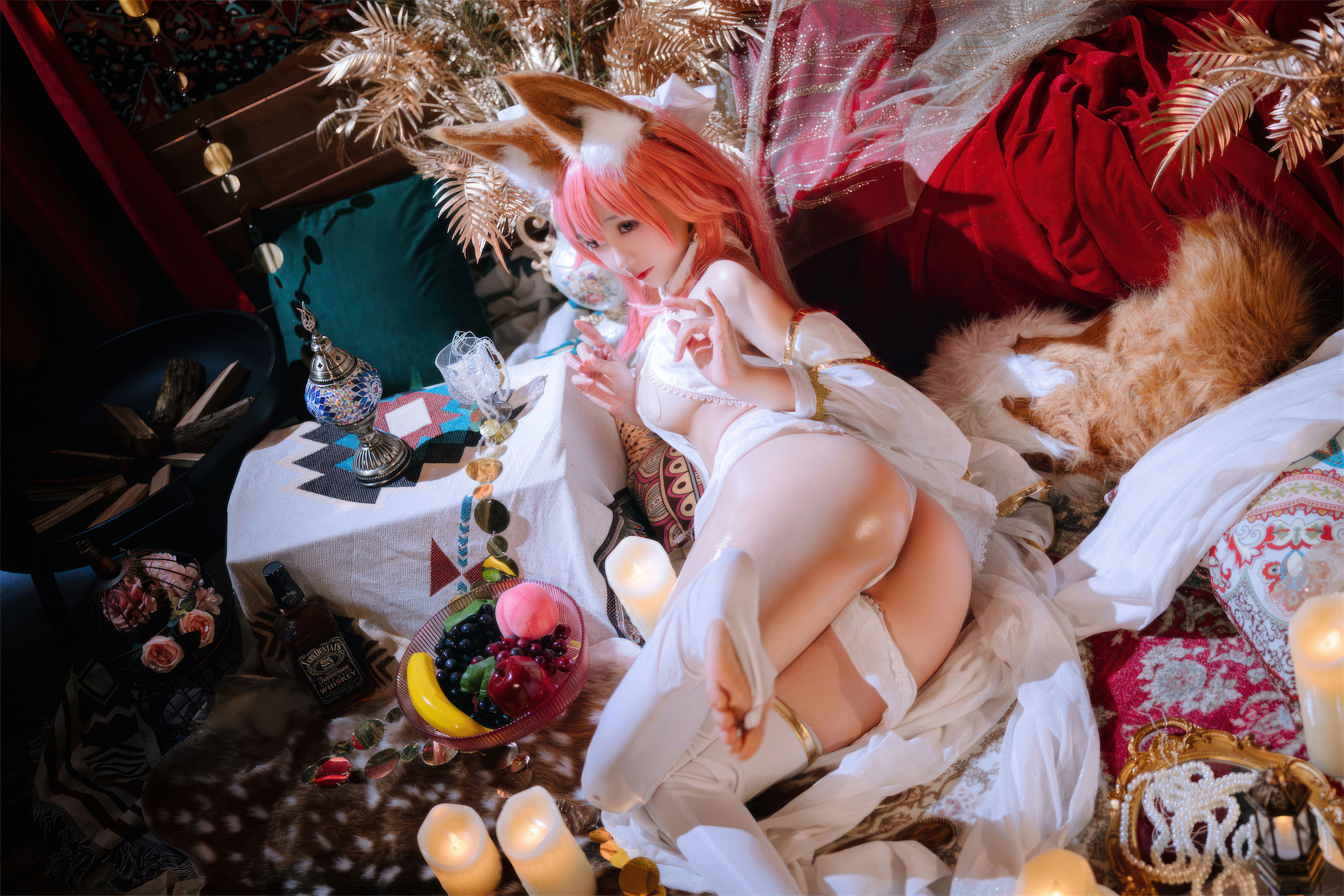 Cosplay 日奈娇 - 玉藻前舞娘 涂油