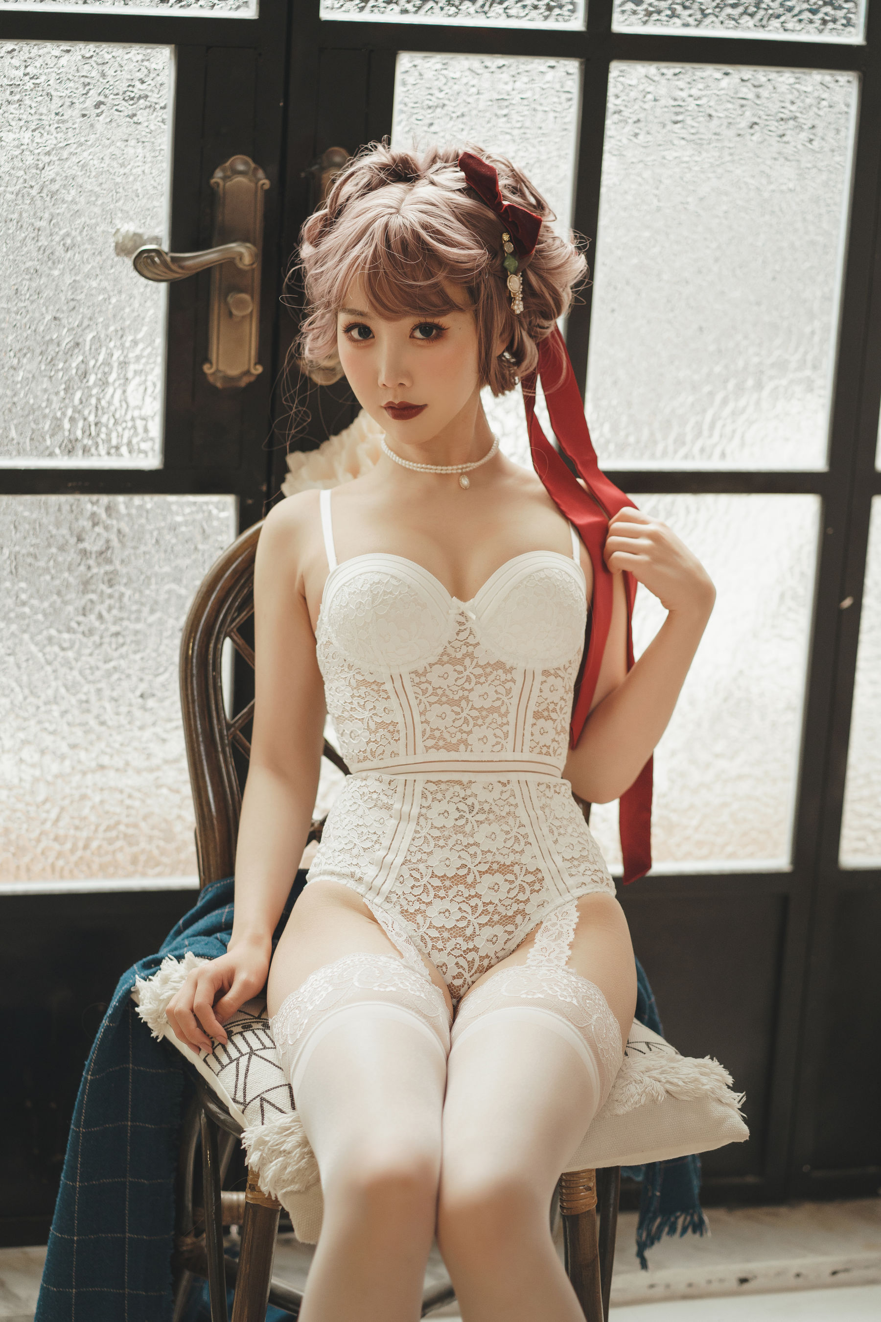 可爱人气Coser 面饼仙儿 - 法式内衣