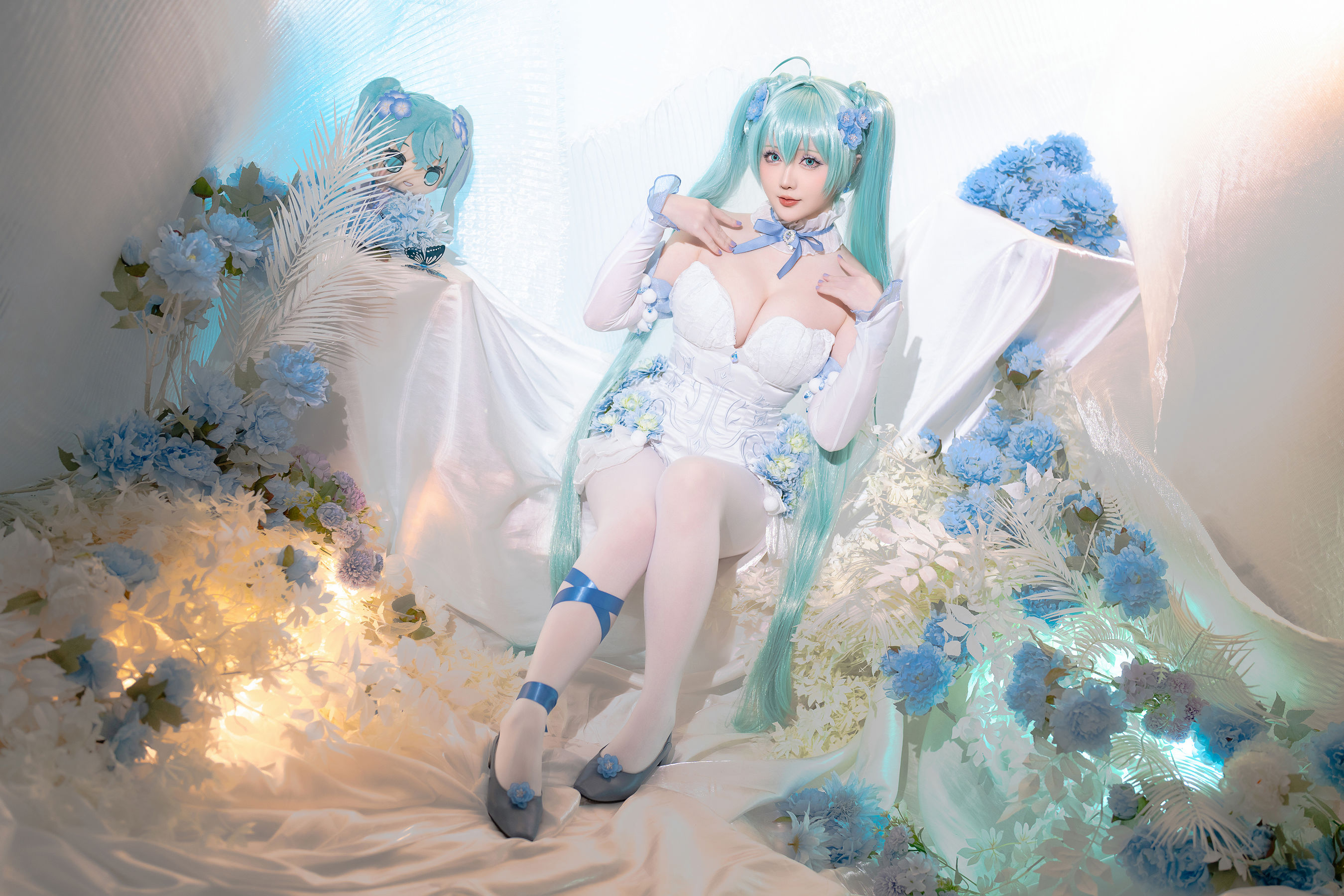Coser小姐姐 星之迟迟 - 初音未来 粉蝶花精灵