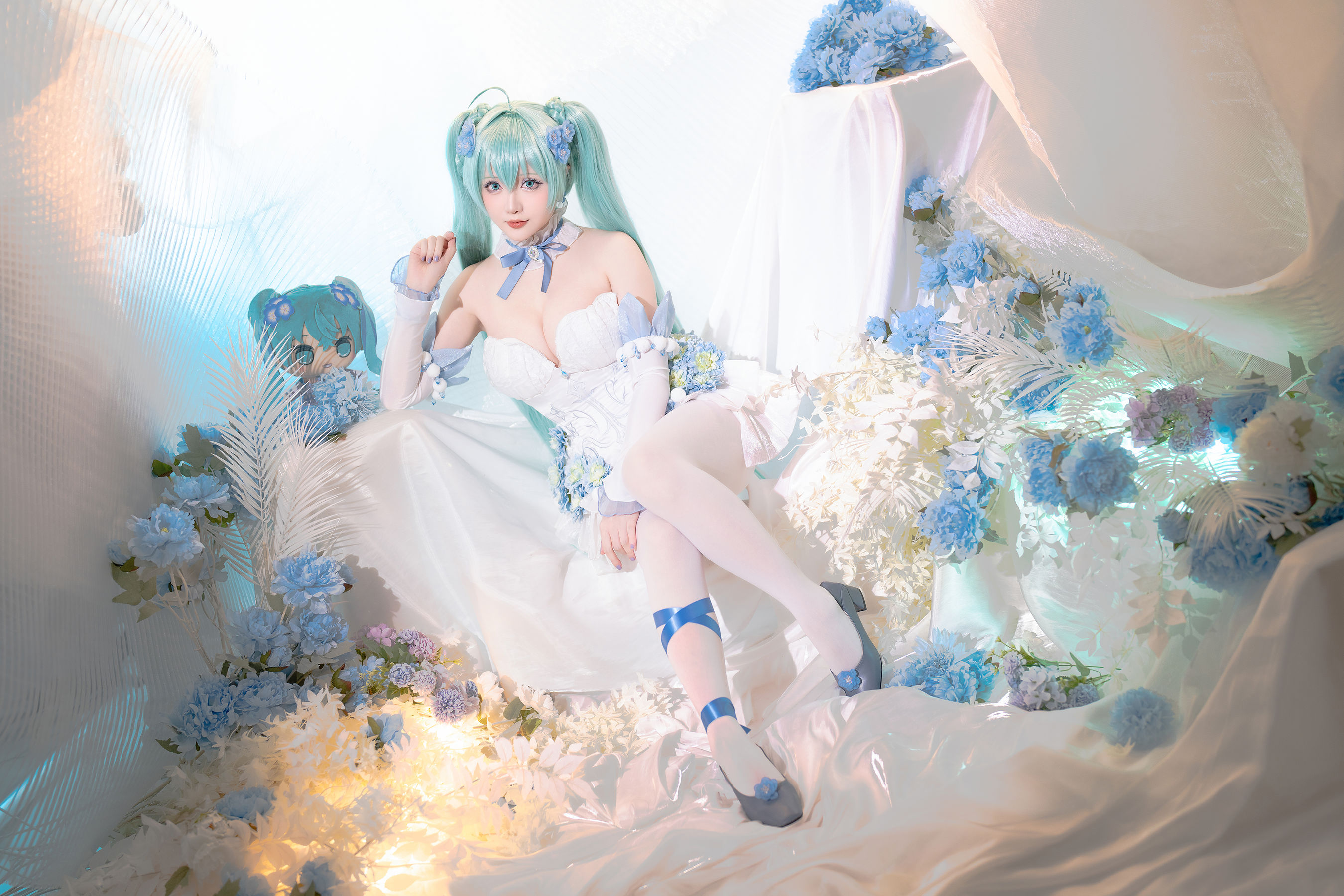 Coser小姐姐 星之迟迟 - 初音未来 粉蝶花精灵