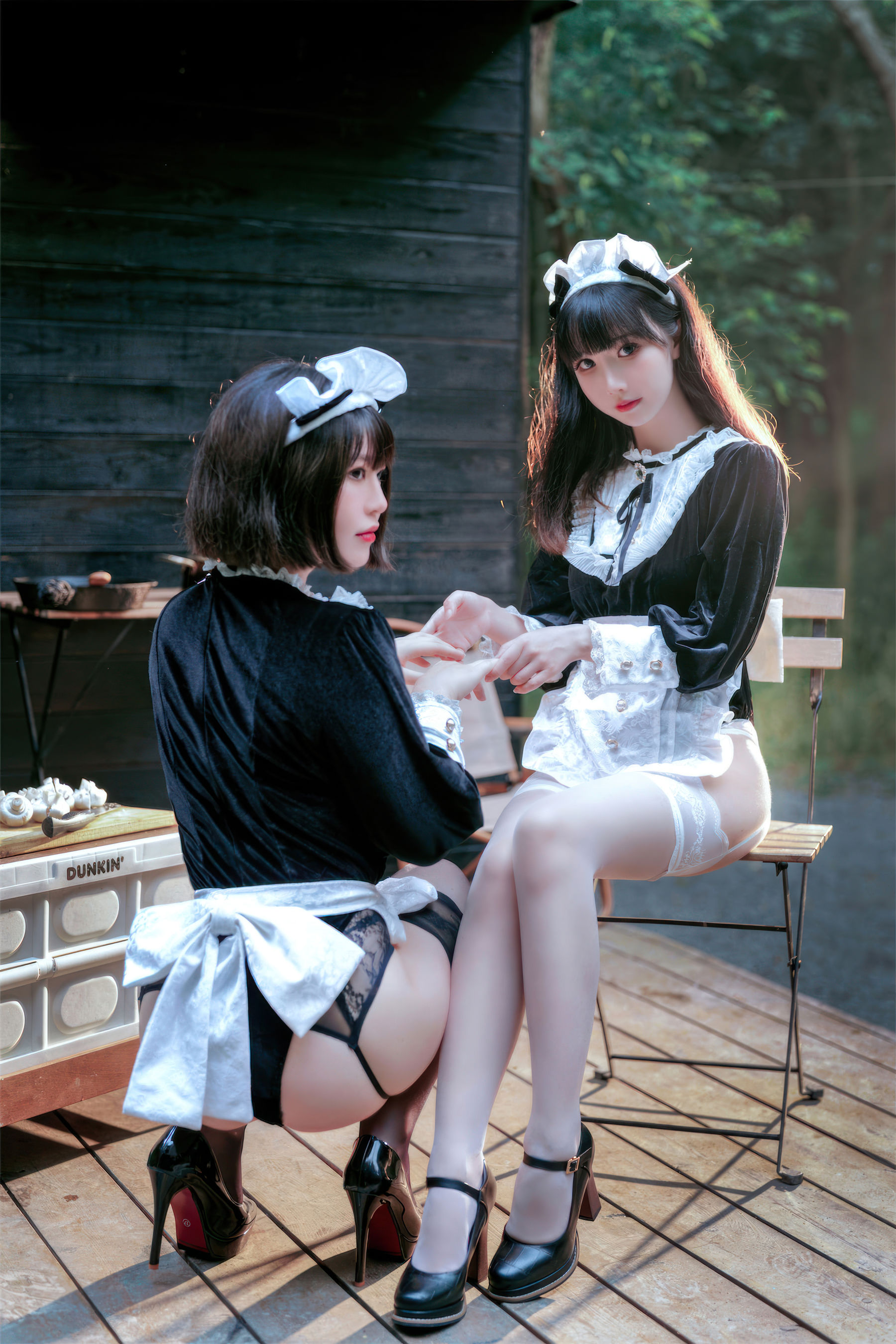 可爱人气Coser  面饼仙儿&半半子 - Maid姉妹