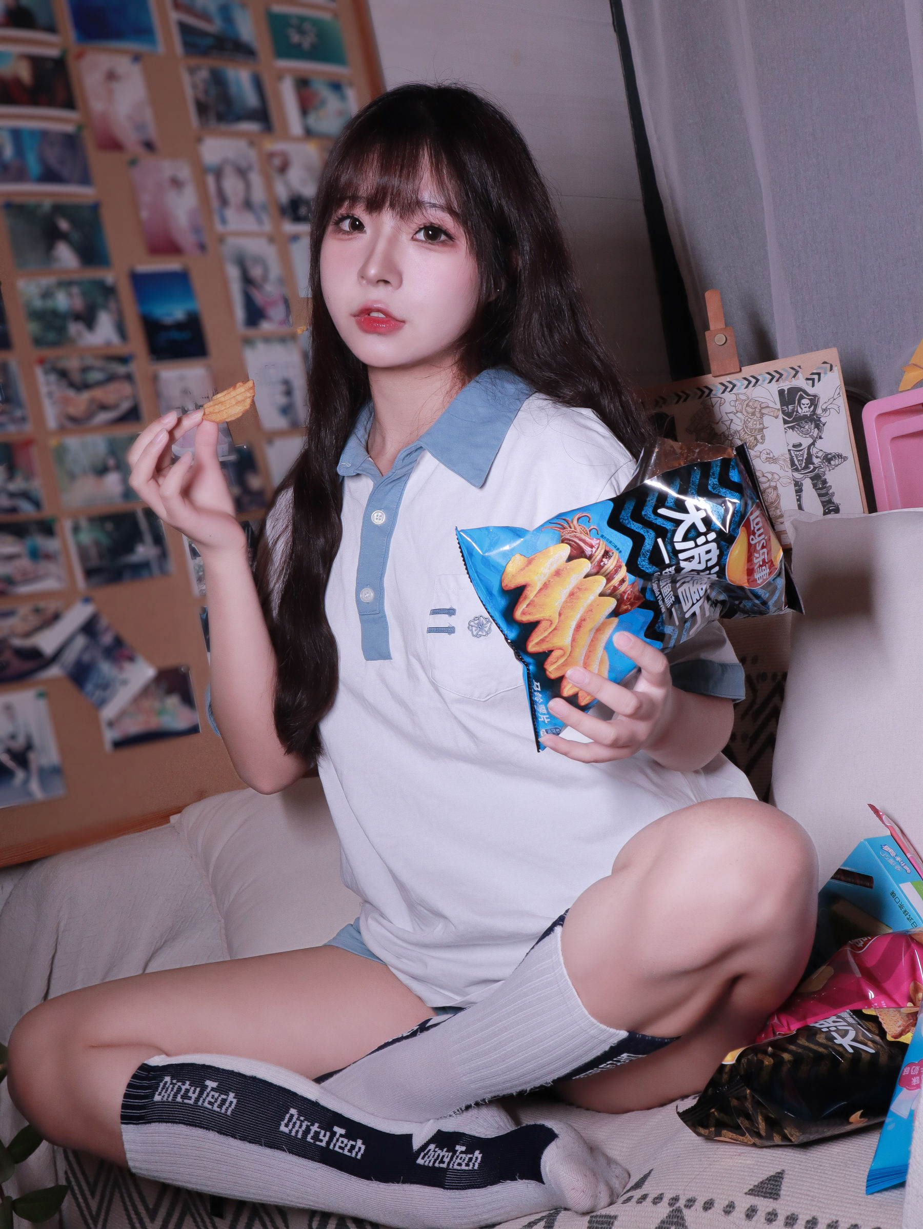 yuuhui玉汇 - 蓝白条少女