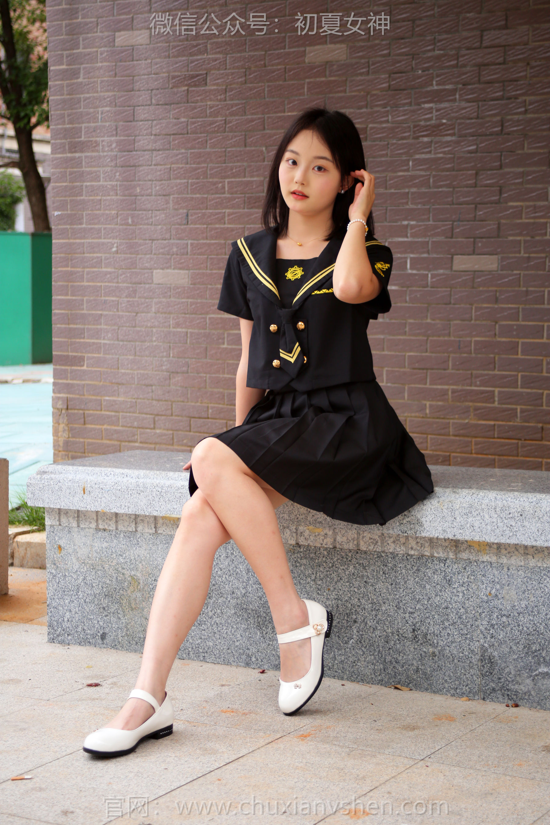 初夏女神 No.216 双双 黑系水手服