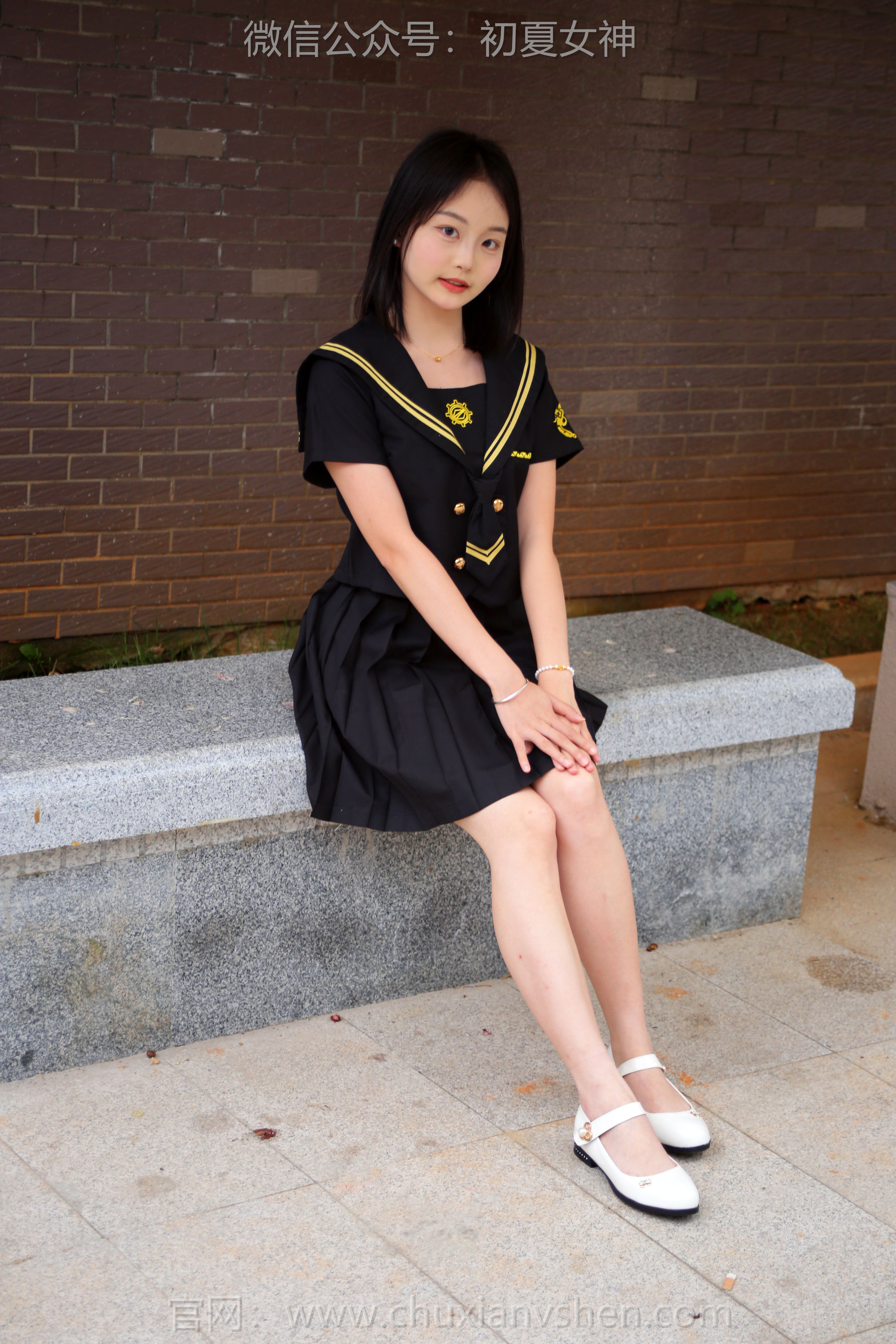 初夏女神 No.216 双双 黑系水手服