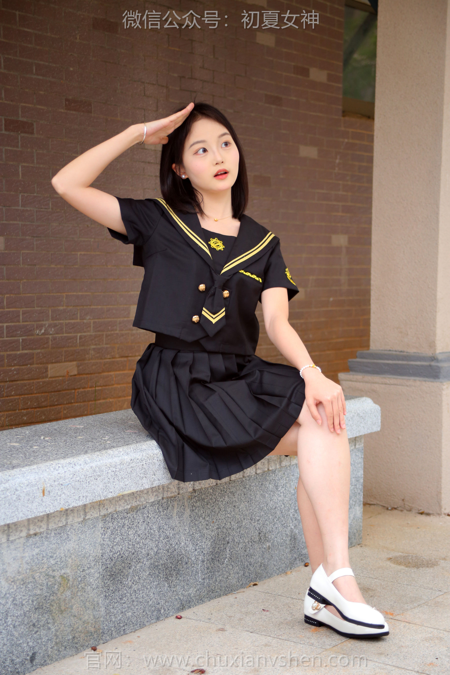 初夏女神 No.216 双双 黑系水手服